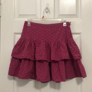 Pink fuchsia Marc Jacobs eyelet ruffle skater skirt